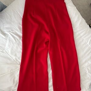Zara Vibrant Red Wide Leg Pants
